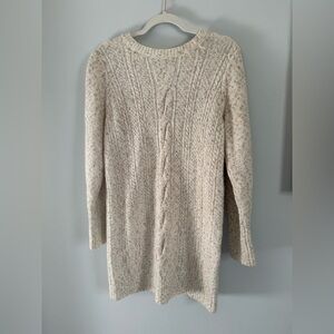 Sugarlips Women’s Cream Speckled Cable Sweater Dress Size Small